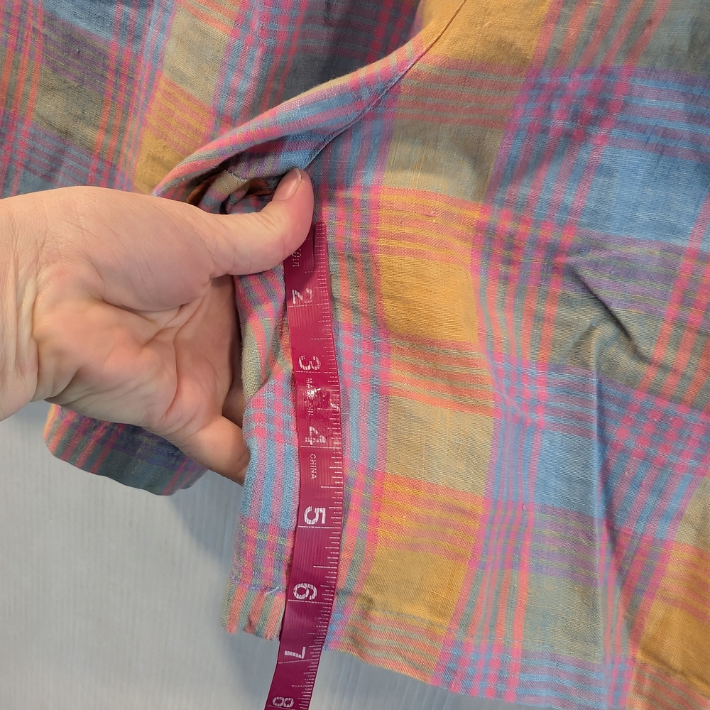 VINTAGE Liz Thomas 80s Plaid Multicolor Womens Pleated Shorts - Picture 8 of 9